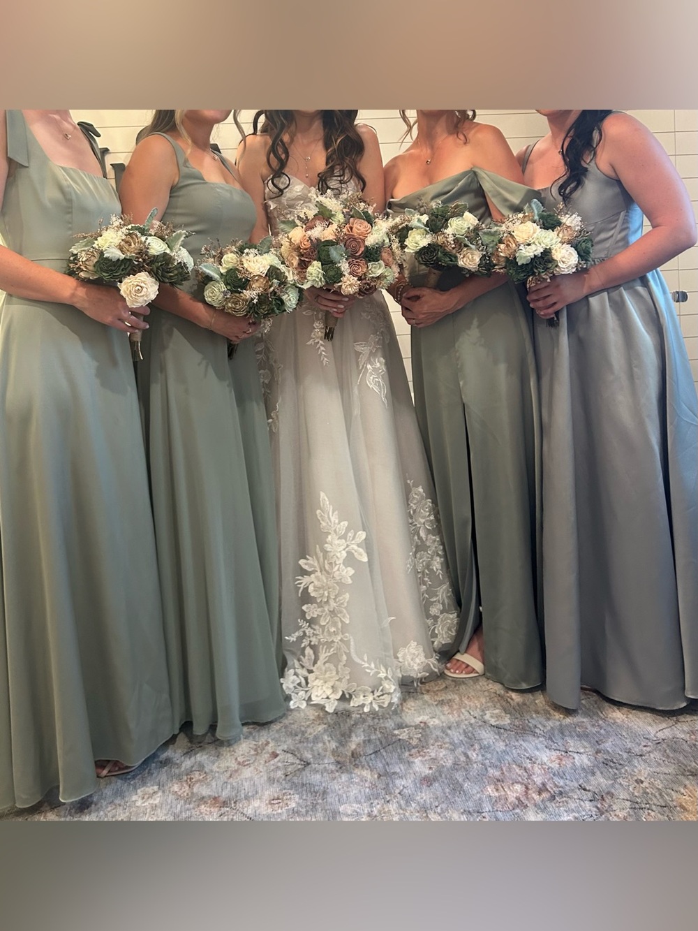 Dessy Collection Sage Green Satin Bridesmaid Dress - Elegant Satin Styles